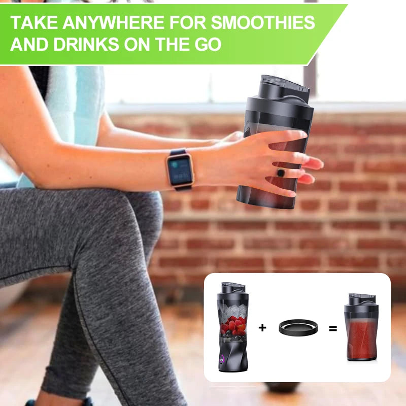 700ML Portable USB Rechargeable Blender Bottle for Smoothies, Protein Shakes & Fresh Juice
