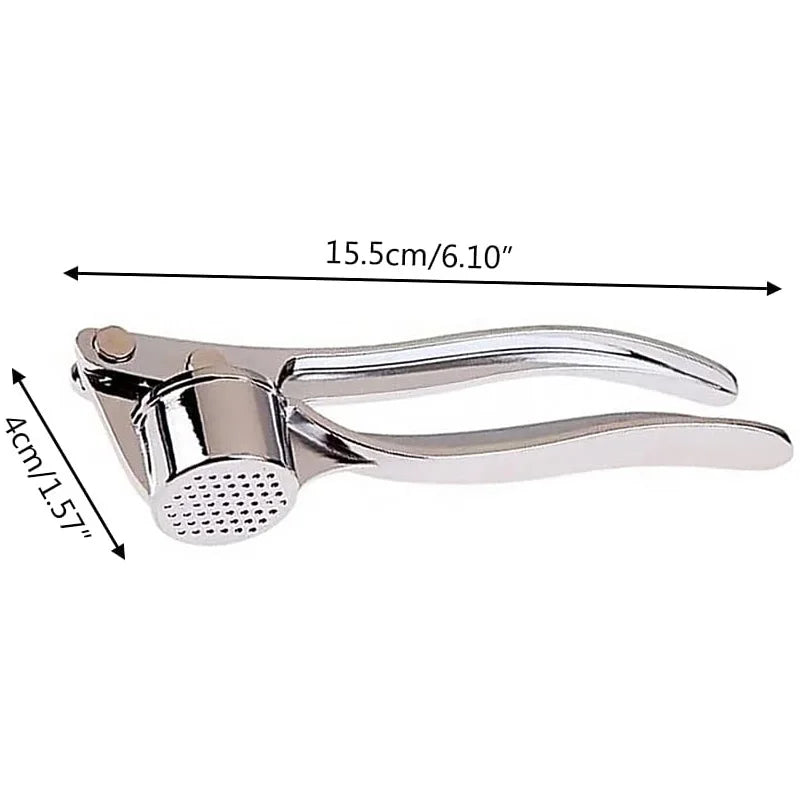 Stainless Steel Garlic Press & Nut Cracker – Heavy Duty Garlic Mincer Tool