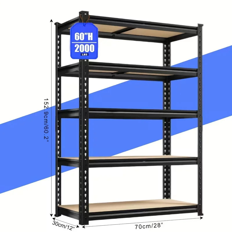 72 Inch Heavy Duty Garage Storage Shelving Unit with Adjustable Metal Shelves