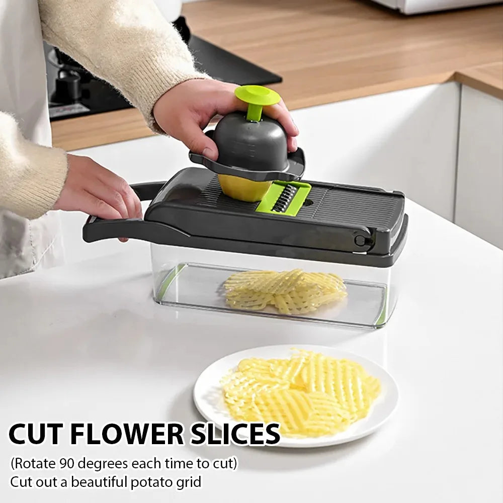 16 in 1 Vegetable Chopper Set with Slicer, Dicer, Grater, Peeler & Egg Separator