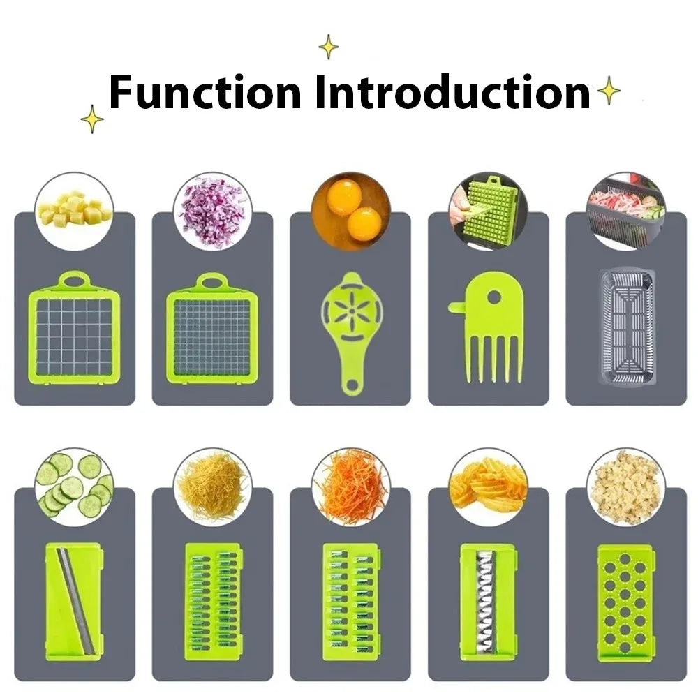 16 in 1 Vegetable Chopper Set with Slicer, Dicer, Grater, Peeler & Egg Separator