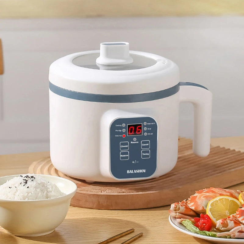 1.7L Electric Rice Cooker with Steamer Basket – Non-Stick Multi Cooker for Rice, Soup & Porridge