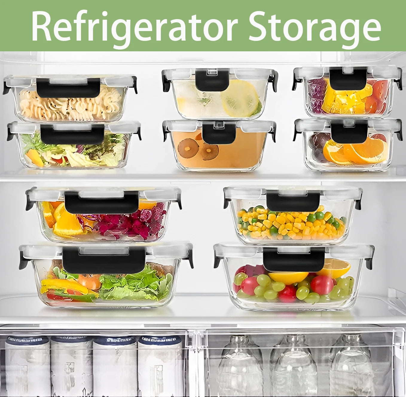 12 Piece Glass Food Storage Container Set with Airtight Lids – BPA Free Meal Prep Lunch Boxes