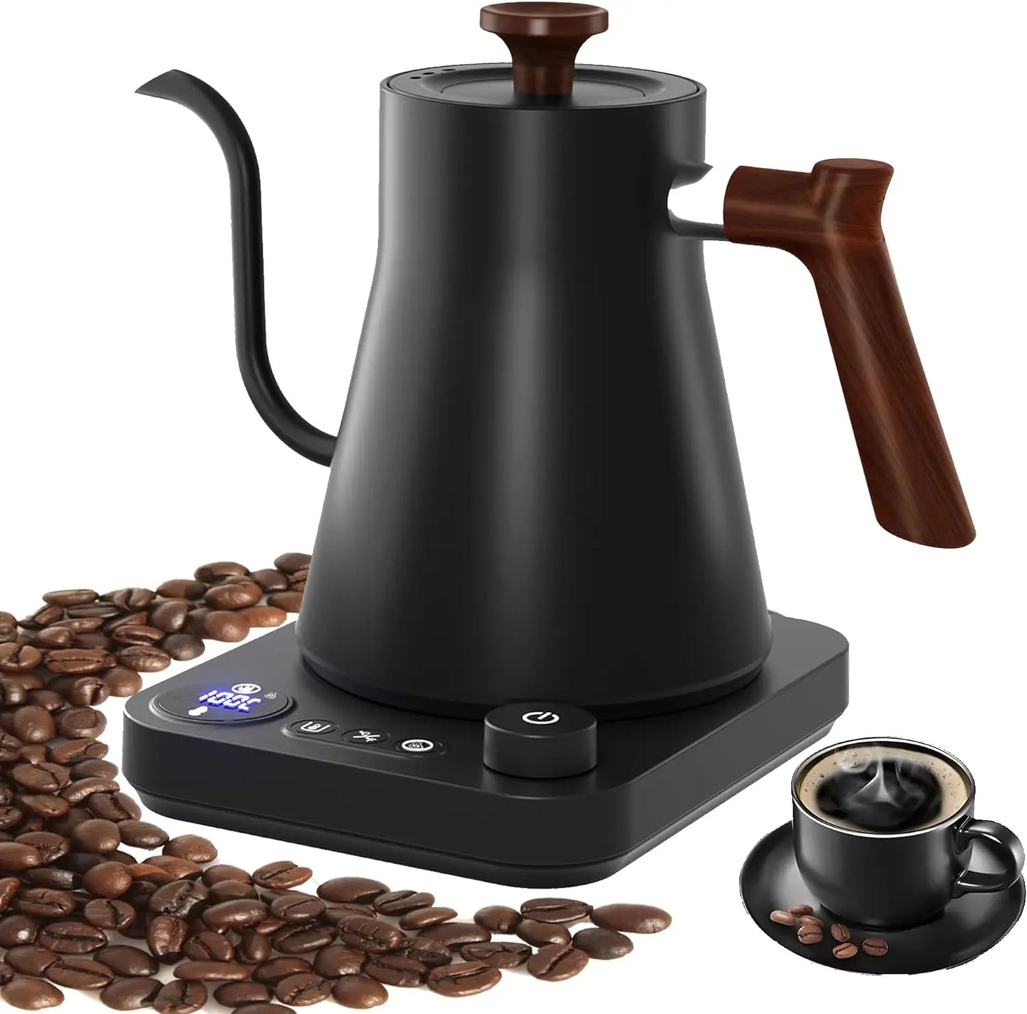 900ML Electric Gooseneck Kettle with Temperature Control for Pour Over Coffee & Tea
