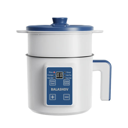 1.7L Electric Rice Cooker with Steamer Basket – Non-Stick Multi Cooker for Rice, Soup & Porridge