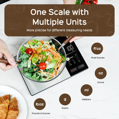 Smart Digital Kitchen Food Scale with Calorie Counter & Nutrition Tracking App