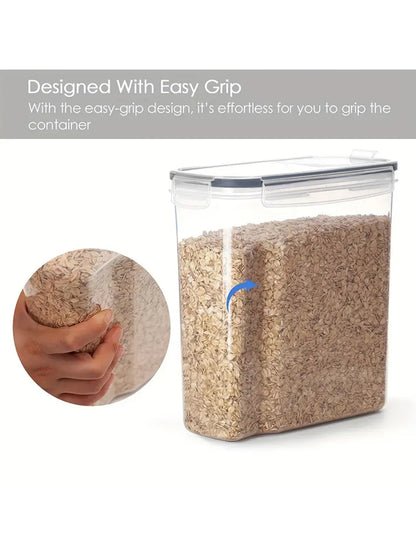 4 Pack 4L Airtight Food Storage Containers with Lids for Rice, Cereal, Pasta & Pantry Organization
