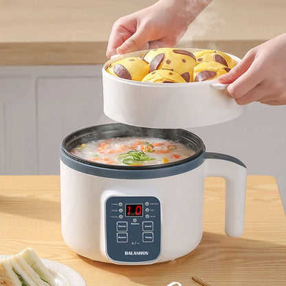 1.7L Electric Rice Cooker with Steamer Basket – Non-Stick Multi Cooker for Rice, Soup & Porridge