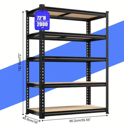 72 Inch Heavy Duty Garage Storage Shelving Unit with Adjustable Metal Shelves