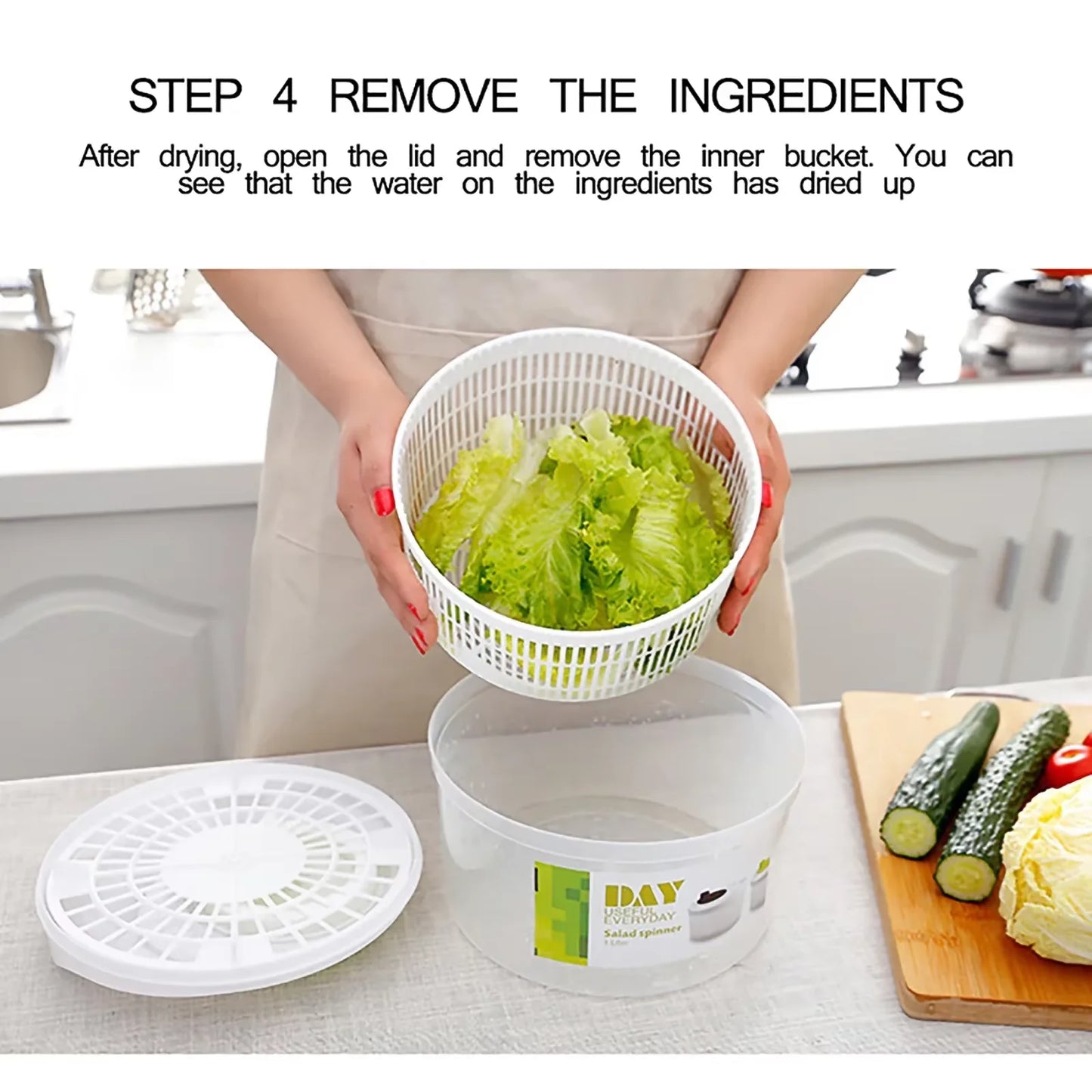 Salad Spinner Lettuce Washer & Vegetable Dryer Bowl for Fruits and Leafy Greens