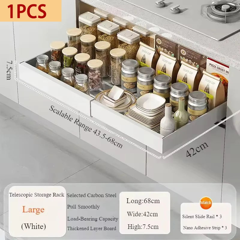 Expandable Pull Out Cabinet Organizer Shelf for Kitchen & Under Sink Storage