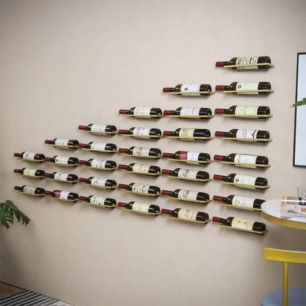Wall Mounted Under Cabinet Wine Rack – Metal Hanging Wine Bottle Holder for Kitchen & Bar
