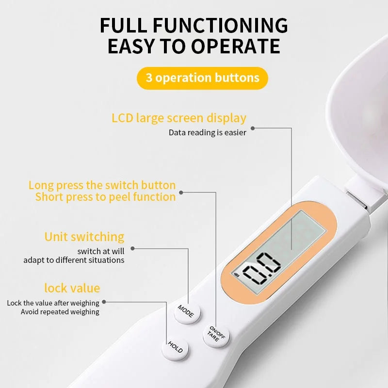 Digital Measuring Spoon Scale with LCD Display – 0.1g Precision Kitchen Food Scale