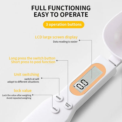 Digital Measuring Spoon Scale with LCD Display – 0.1g Precision Kitchen Food Scale