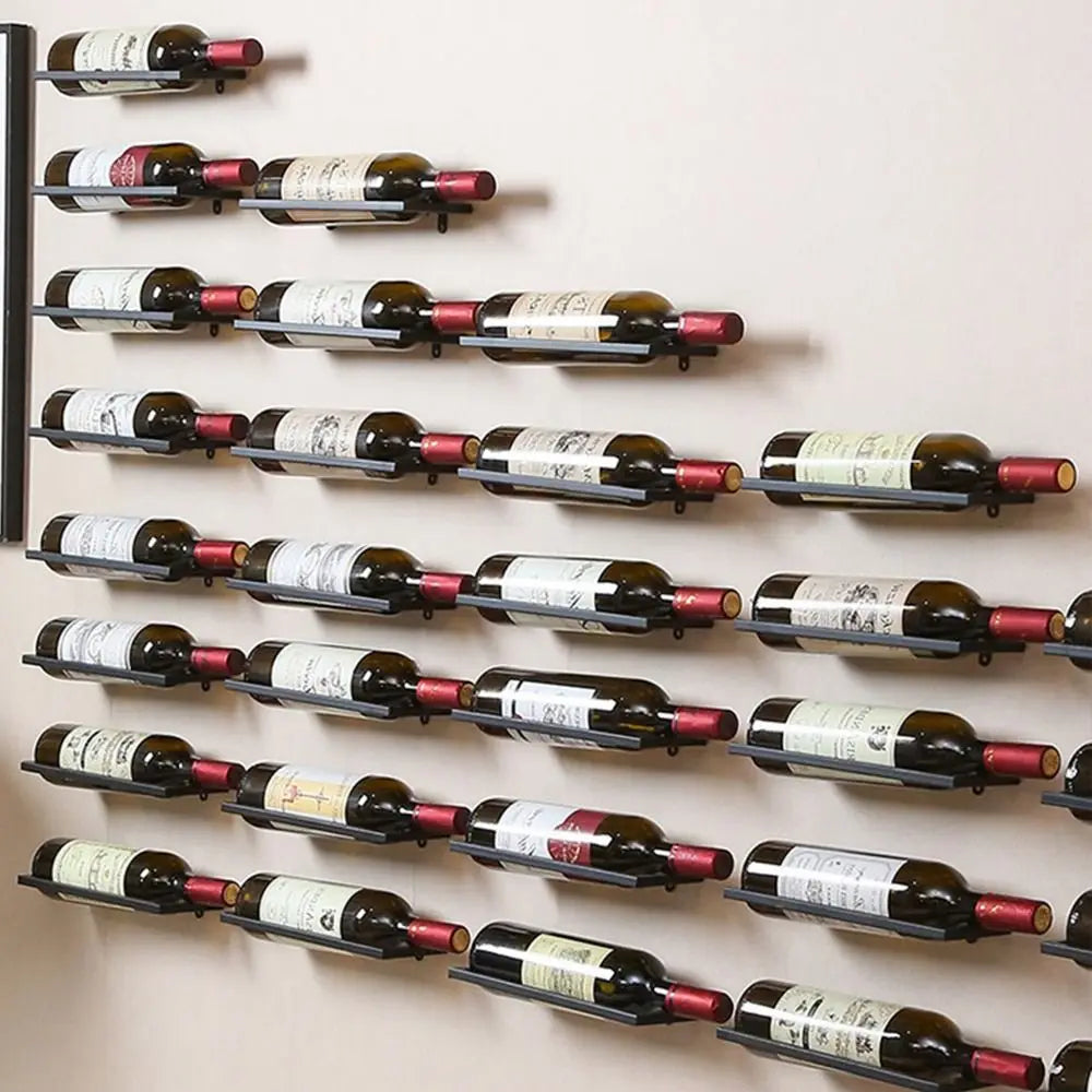 Wall Mounted Under Cabinet Wine Rack – Metal Hanging Wine Bottle Holder for Kitchen & Bar