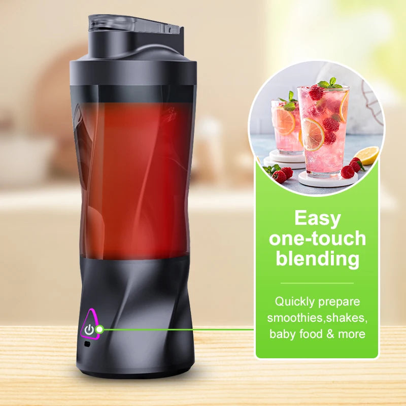 700ML Portable USB Rechargeable Blender Bottle for Smoothies, Protein Shakes & Fresh Juice