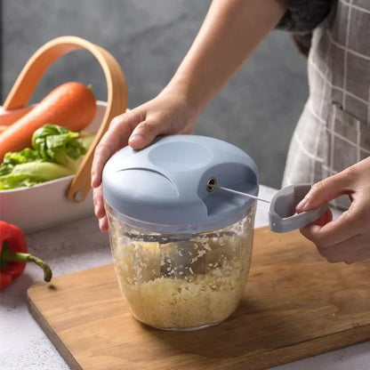Manual Vegetable Chopper & Garlic Crusher with Stainless Steel Blades Food Processor