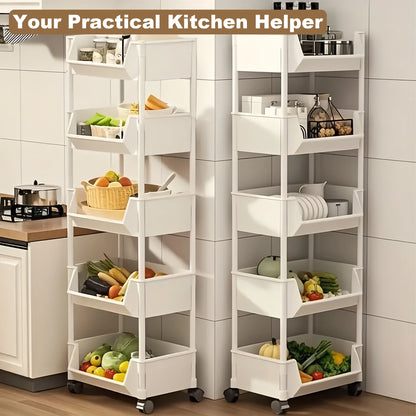 Rolling Slim Storage Cart Organizer with Wheels – Narrow Kitchen Bathroom Storage Rack