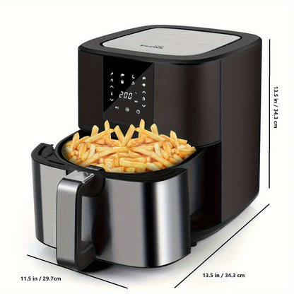 7QT Digital Air Fryer 1500W with 8 Preset Cooking Programs & Touch Screen Control