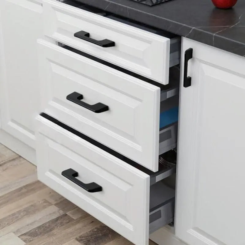 Modern Black Aluminum Cabinet Handles for Kitchen Cabinets, Drawers & Wardrobes