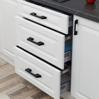 Modern Black Aluminum Cabinet Handles for Kitchen Cabinets, Drawers & Wardrobes