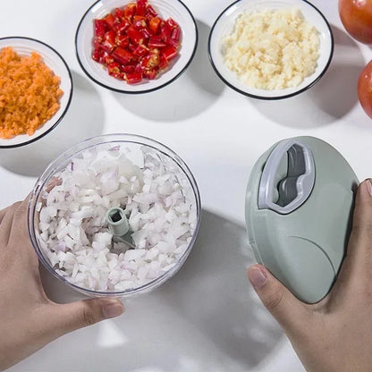Manual Vegetable Chopper & Garlic Crusher with Stainless Steel Blades Food Processor