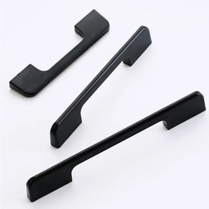 Modern Black Aluminum Cabinet Handles for Kitchen Cabinets, Drawers & Wardrobes