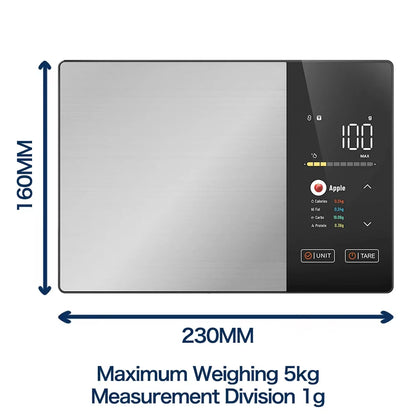 Smart Digital Kitchen Food Scale with Calorie Counter & Nutrition Tracking App
