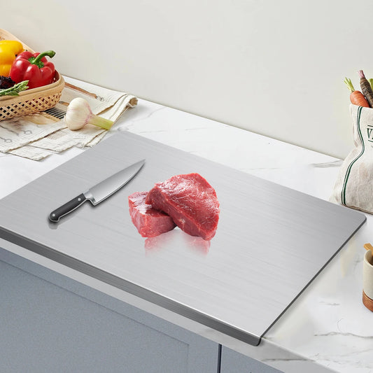 304 Stainless Steel Cutting Board for Kitchen Food Prep & Meal Preparation