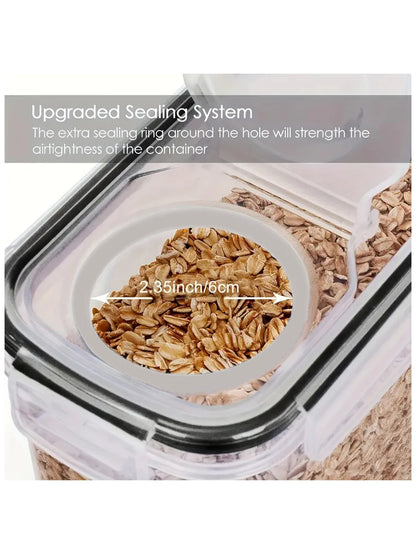 4 Pack 4L Airtight Food Storage Containers with Lids for Rice, Cereal, Pasta & Pantry Organization