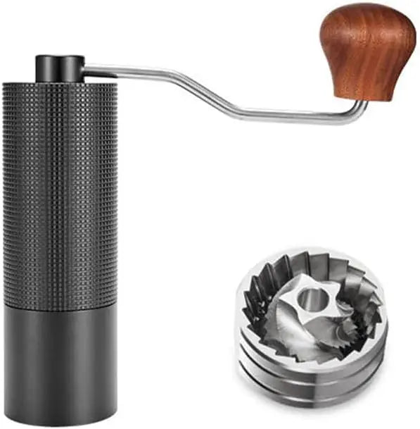 Manual Coffee Grinder with Stainless Steel Burrs & Adjustable Grind Settings for Espresso, Pour Over & French Press