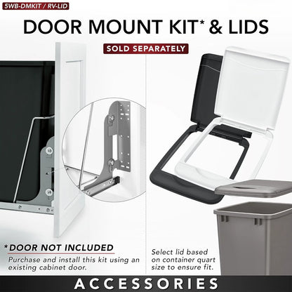 Double Pull Out Trash Can for Kitchen Cabinet with Soft Close Slides – 35 Qt Dual Recycling Bin