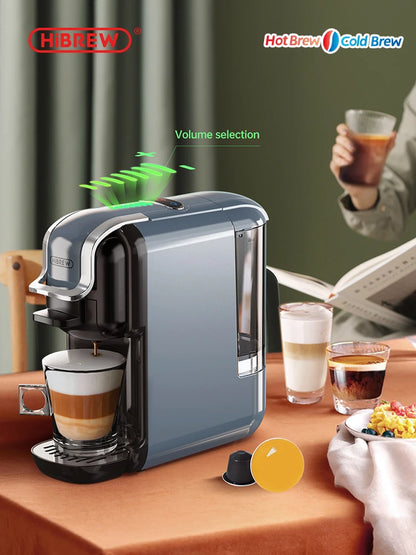 5-in-1 Capsule Espresso Coffee Machine with Hot & Cold Brew