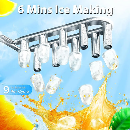 Portable Countertop Ice Maker Machine with Self-Cleaning,9 Ice Cubes in 6 Minutes