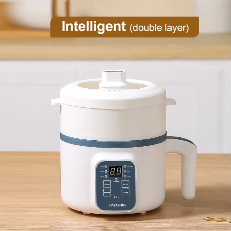 1.7L Electric Rice Cooker with Steamer Basket – Non-Stick Multi Cooker for Rice, Soup & Porridge