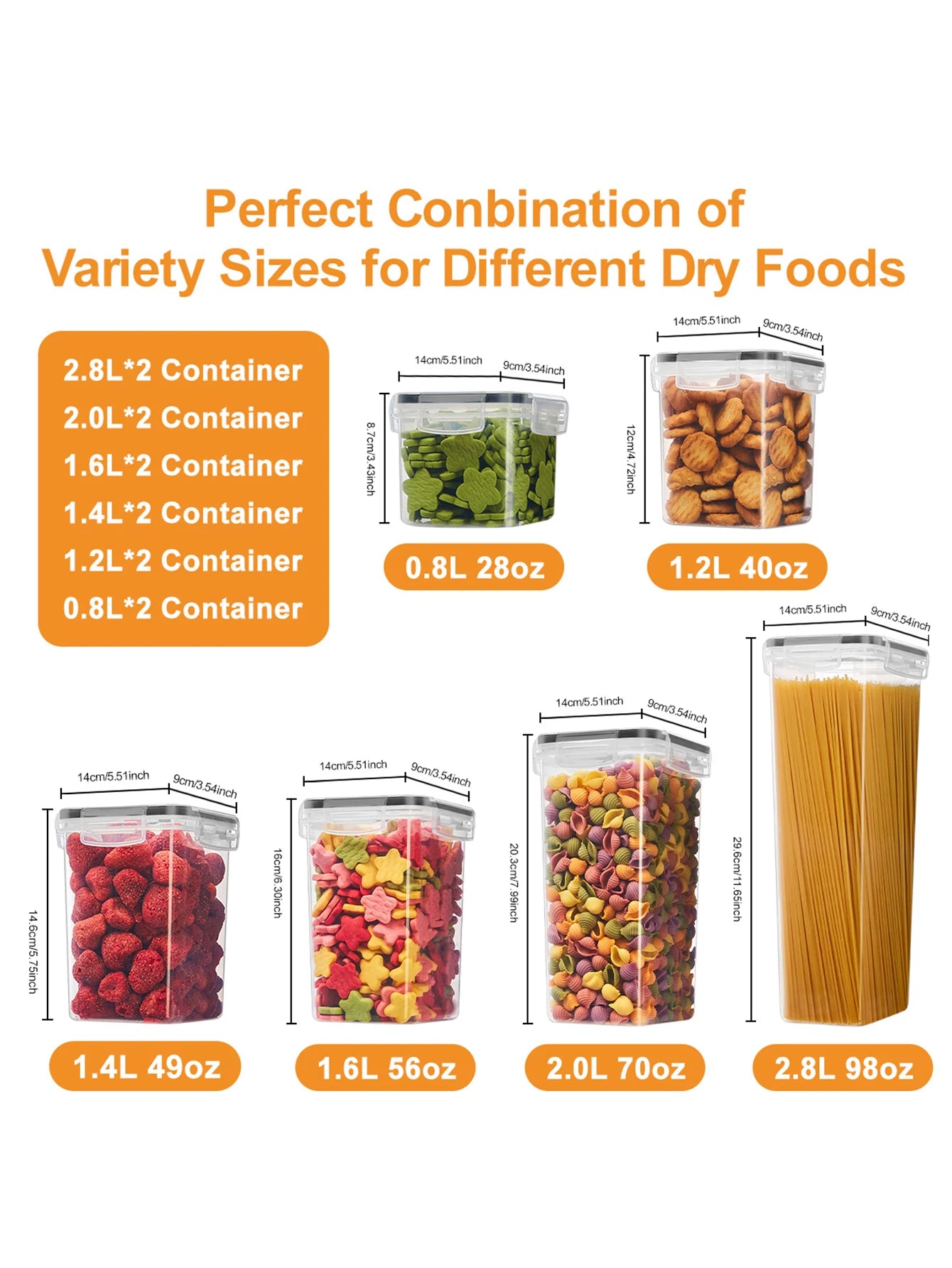 24 Piece Airtight Food Storage Container Set with Lids for Pantry Organization & Meal Prep