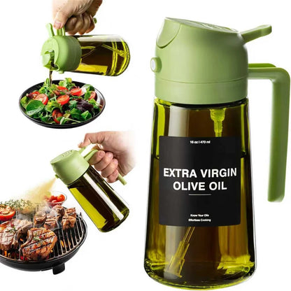 470ML 2-in-1 Olive Oil Sprayer & Dispenser Bottle for Cooking, Air Fryer & Salad