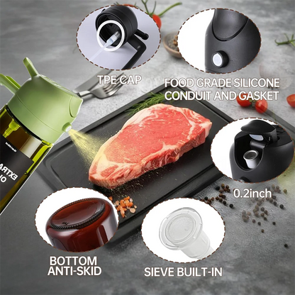 470ML 2-in-1 Olive Oil Sprayer & Dispenser Bottle for Cooking, Air Fryer & Salad
