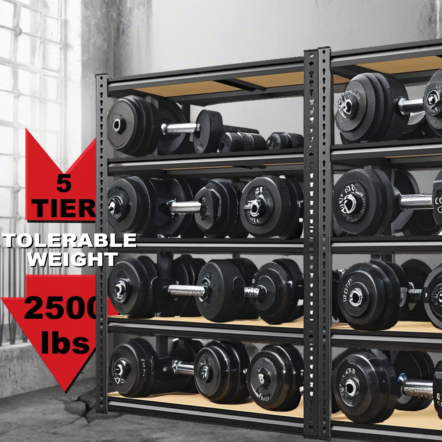 72 Inch Heavy Duty Garage Storage Shelving Unit with Adjustable Metal Shelves