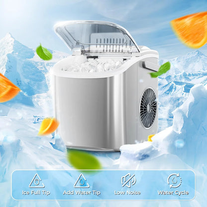 Portable Countertop Ice Maker Machine with Self-Cleaning,9 Ice Cubes in 6 Minutes