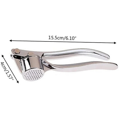 Stainless Steel Garlic Press & Nut Cracker – Heavy Duty Garlic Mincer Tool