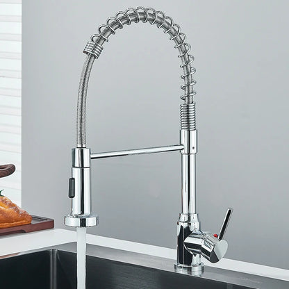 Pull Down Kitchen Faucet with 360° Swivel Sprayer, Single Handle Hot & Cold Water Mixer Tap