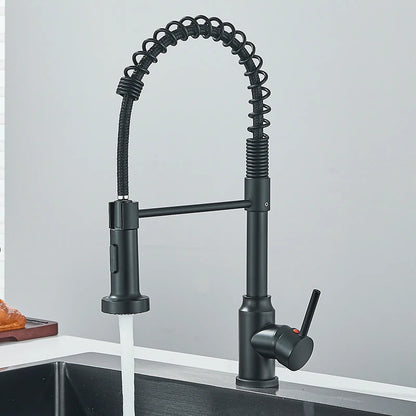 Pull Down Kitchen Faucet with 360° Swivel Sprayer, Single Handle Hot & Cold Water Mixer Tap