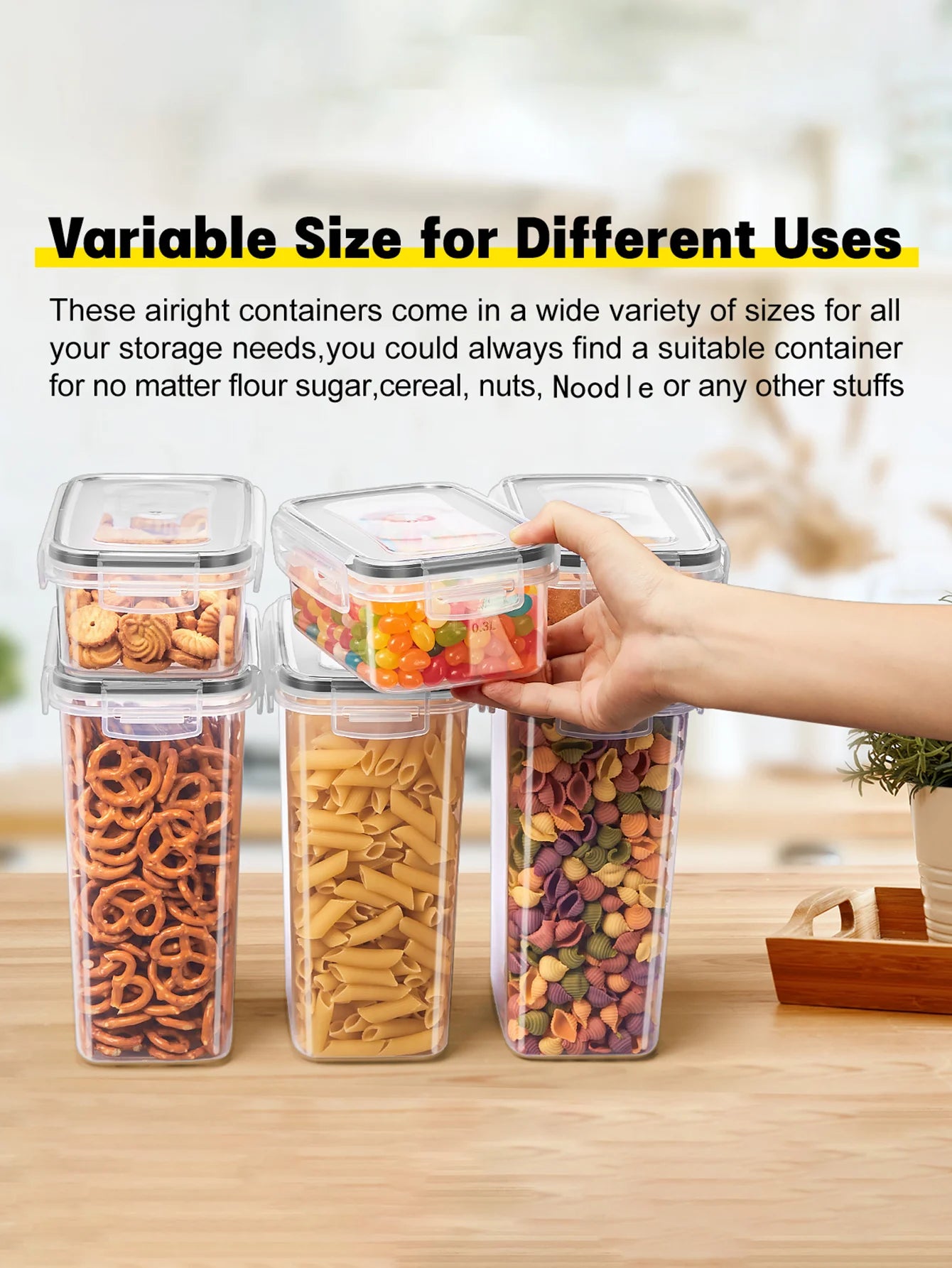 24 Piece Airtight Food Storage Container Set with Lids for Pantry Organization & Meal Prep