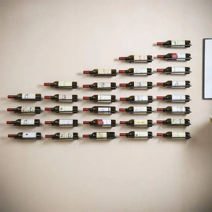 Wall Mounted Under Cabinet Wine Rack – Metal Hanging Wine Bottle Holder for Kitchen & Bar