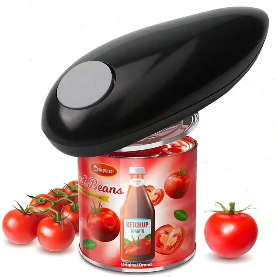 One-Touch Electric Can Opener with Smooth Edge Cutting