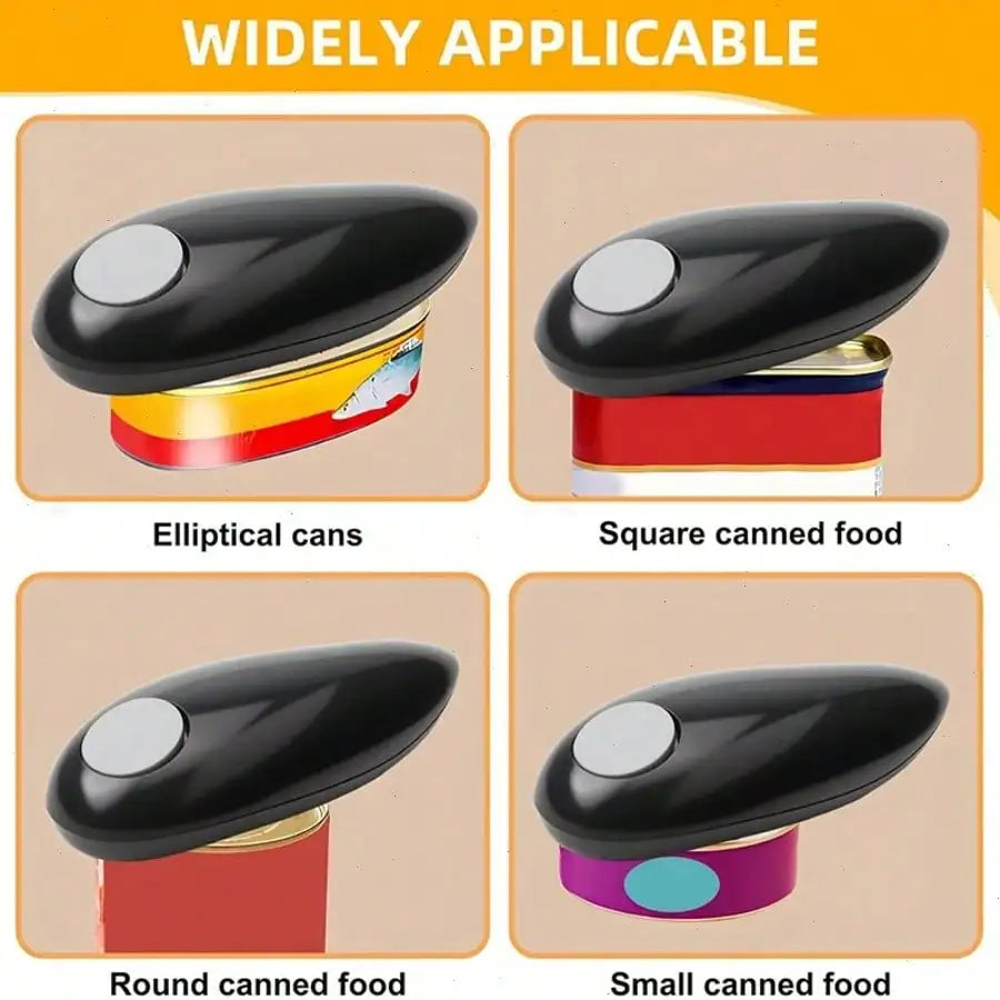 One-Touch Electric Can Opener with Smooth Edge Cutting