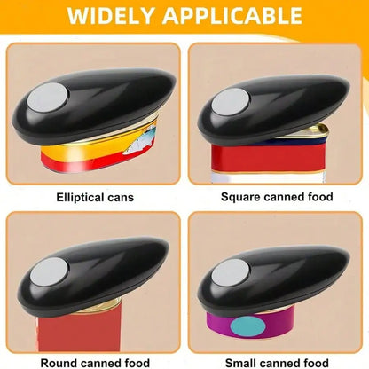 One-Touch Electric Can Opener with Smooth Edge Cutting