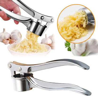 Stainless Steel Garlic Press & Nut Cracker – Heavy Duty Garlic Mincer Tool