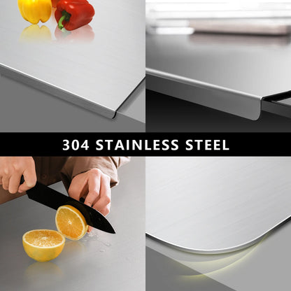 304 Stainless Steel Cutting Board for Kitchen Food Prep & Meal Preparation